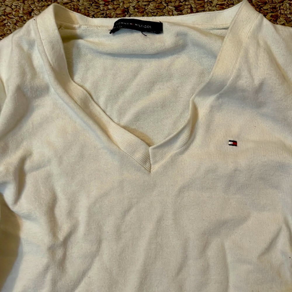Womens Tommy Hilfiger V-Neck Sweater Small